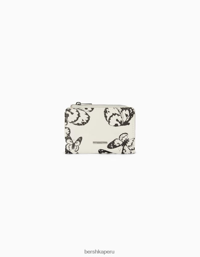 blanco Bershka mujer cartera con estampado de mariposas 806J6B2399