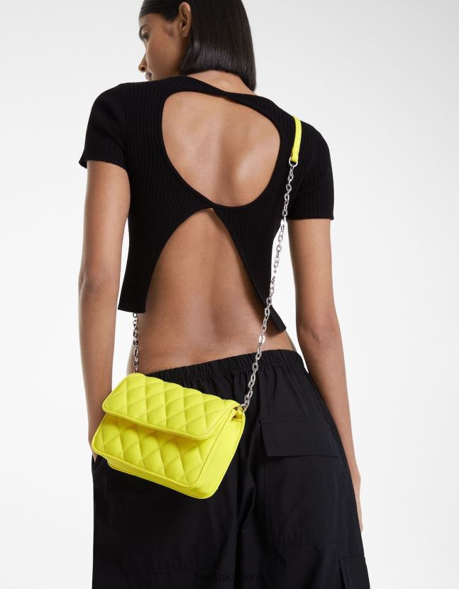 cal Bershka mujer bolso de mano acolchado con asa de cadena 806J6B2383