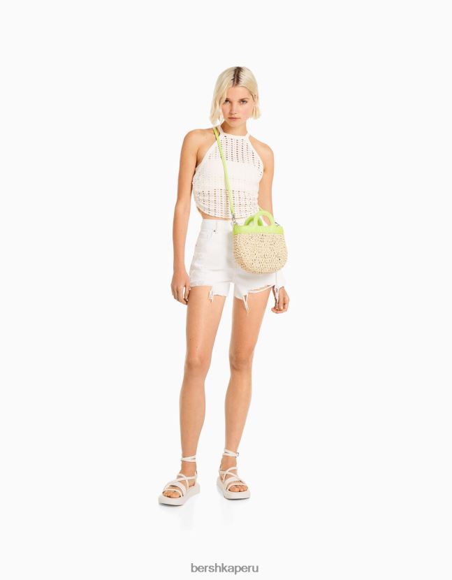 cal Bershka mujer bolso de rafia con asa de color 806J6B1935