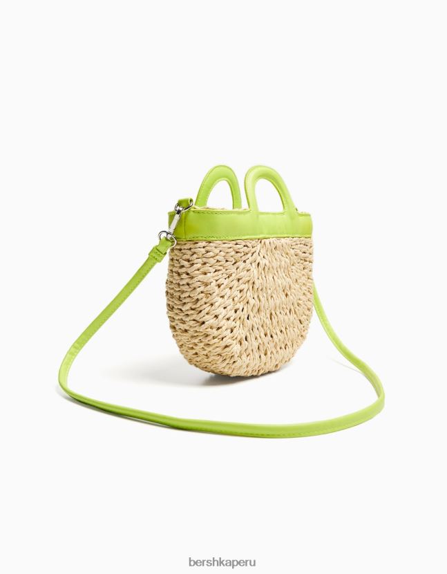cal Bershka mujer bolso de rafia con asa de color 806J6B1935