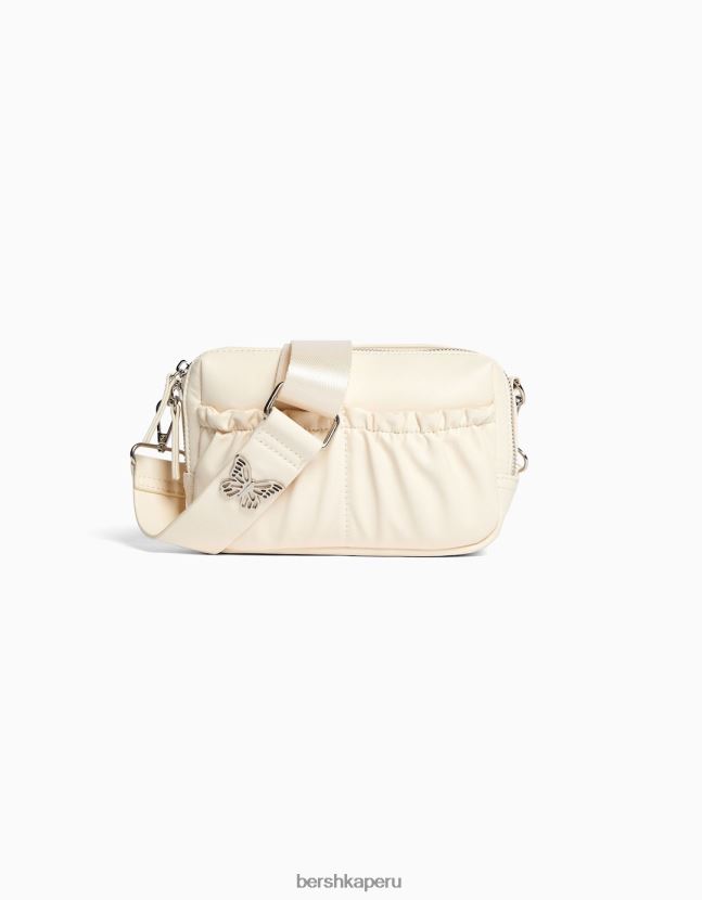 crema Bershka mujer bandolera de piel sintética con detalle de mariposa 806J6B2405