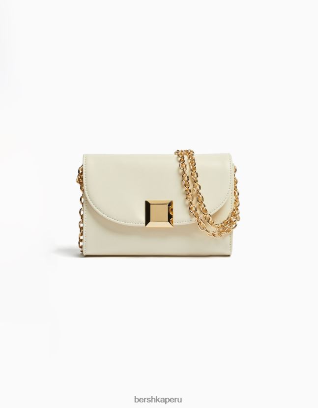 crema Bershka mujer bolso de hombro mini cuadrado con detalle 806J6B2418