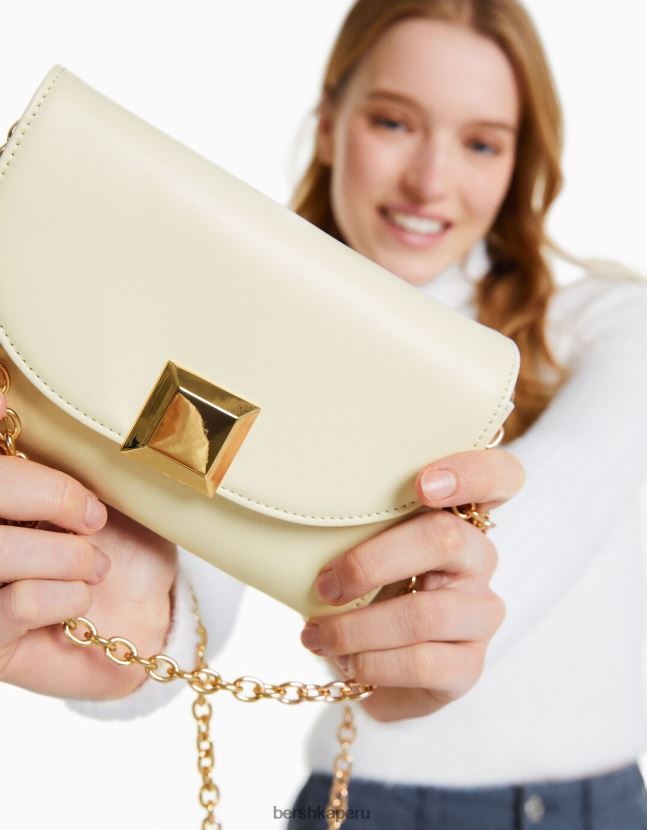 crema Bershka mujer bolso de hombro mini cuadrado con detalle 806J6B2418