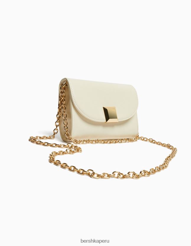 crema Bershka mujer bolso de hombro mini cuadrado con detalle 806J6B2418