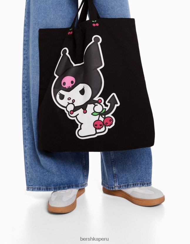 exclusivo Bershka mujer tote de lona con estampado kuromi 806J6B2067