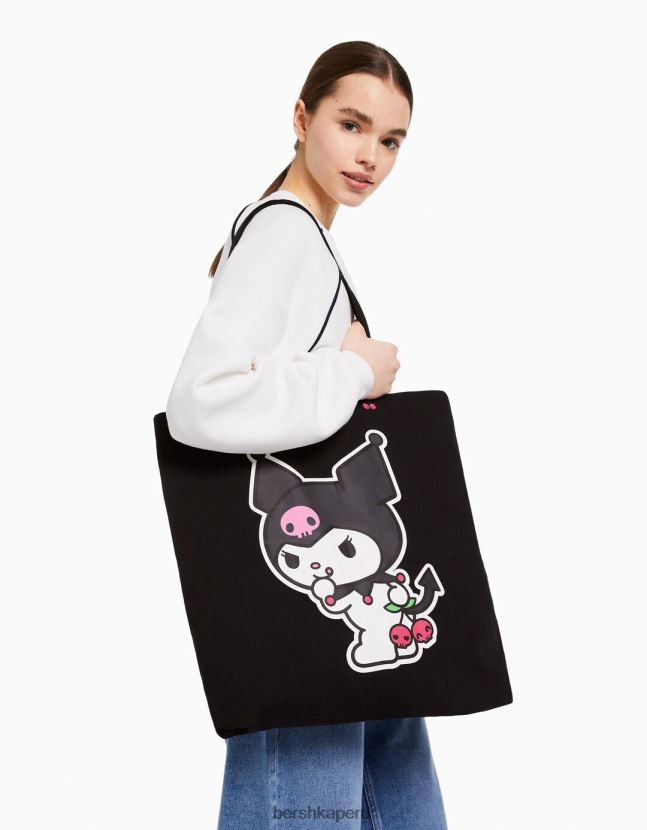 exclusivo Bershka mujer tote de lona con estampado kuromi 806J6B2067