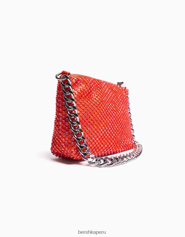 naranja Bershka mujer bolsa de malla con correa de cadena 806J6B2386