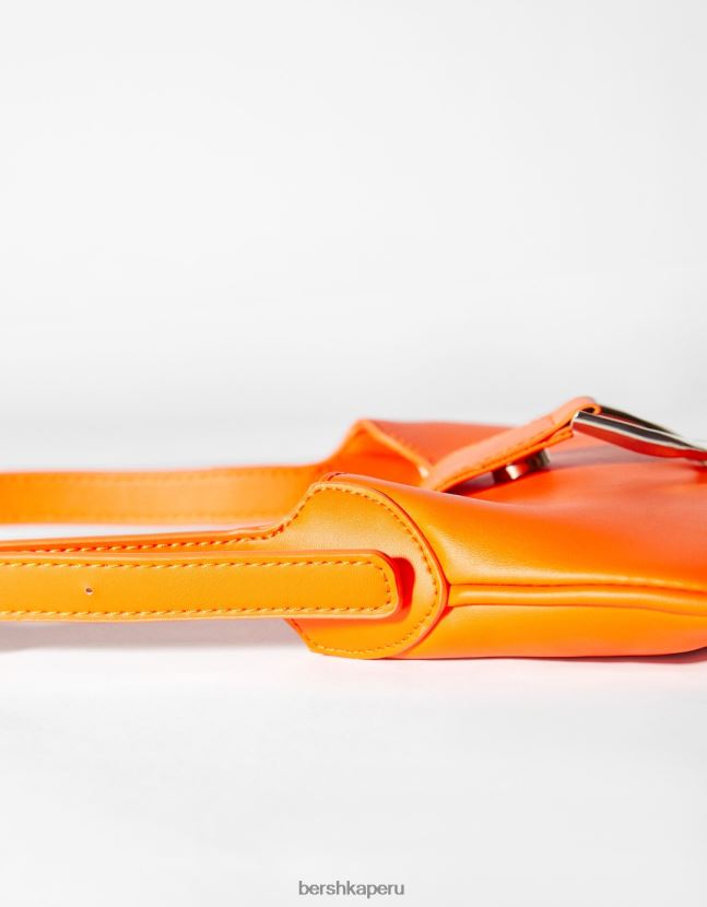 naranja Bershka mujer bolso de hombro con hebilla efecto plata 806J6B2372