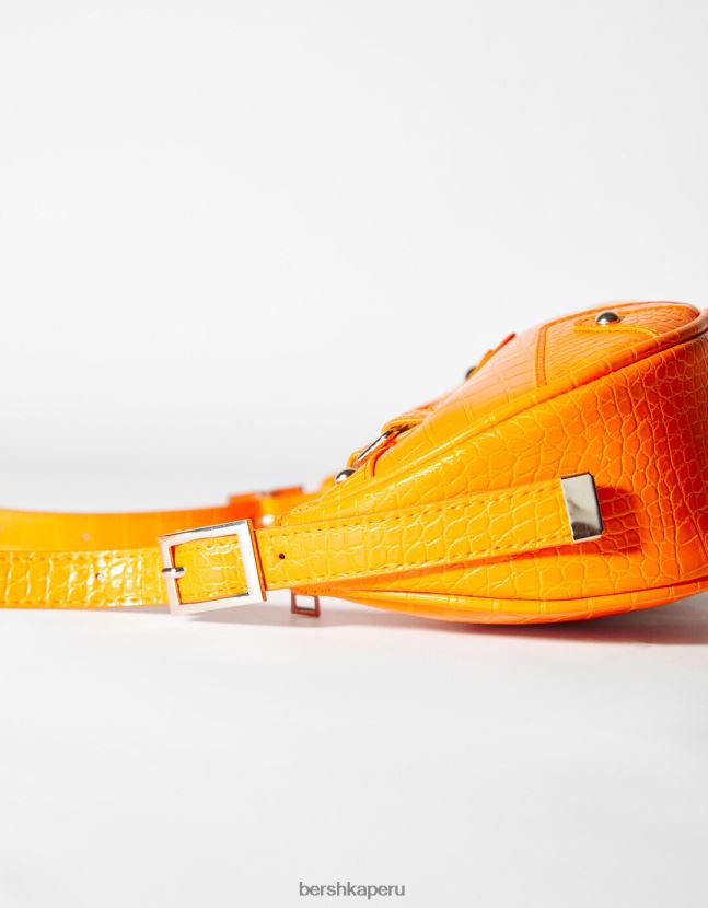 naranja Bershka mujer bolso de piel sintética con tachuelas y correa 806J6B2371