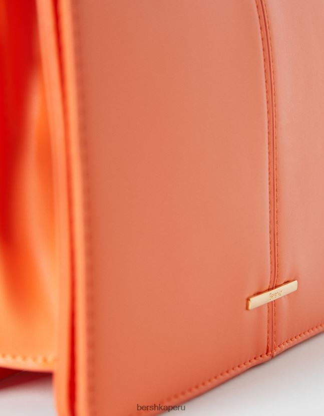 naranja Bershka mujer clutch acordeón con cadena 806J6B2404