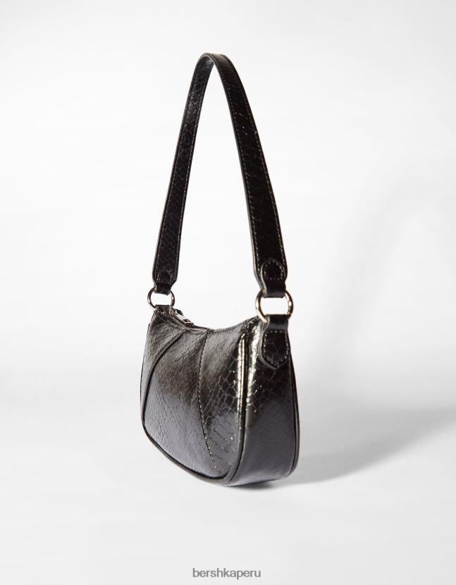 negro Bershka mujer bolso de hombro de piel sintética 806J6B2354