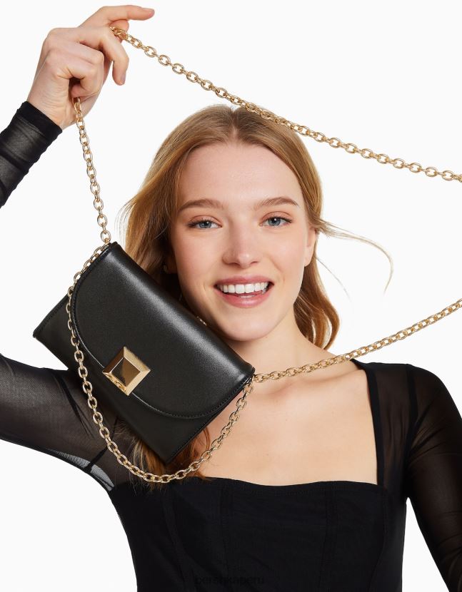 negro Bershka mujer bolso de hombro mini cuadrado con detalle 806J6B2417