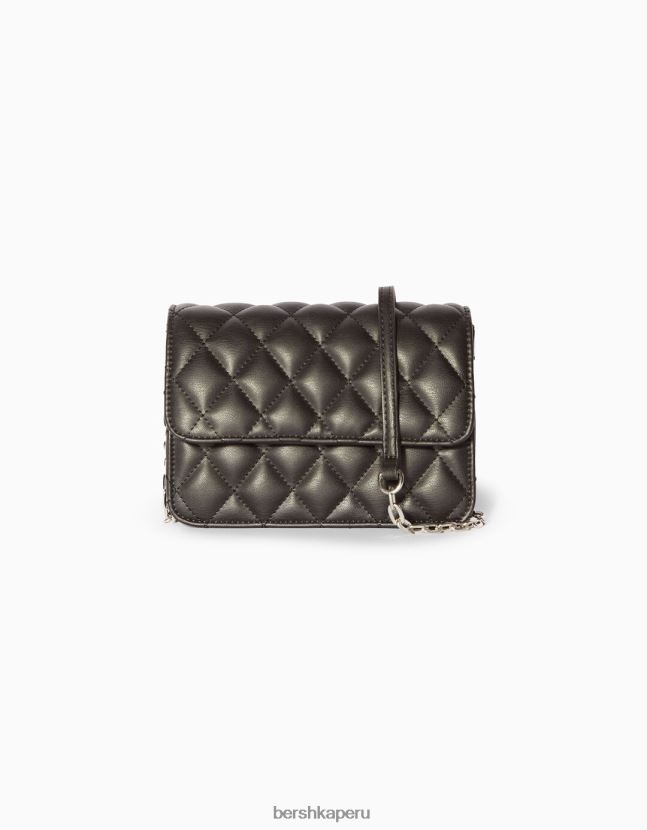 negro Bershka mujer bolso de mano acolchado con asa de cadena 806J6B2363