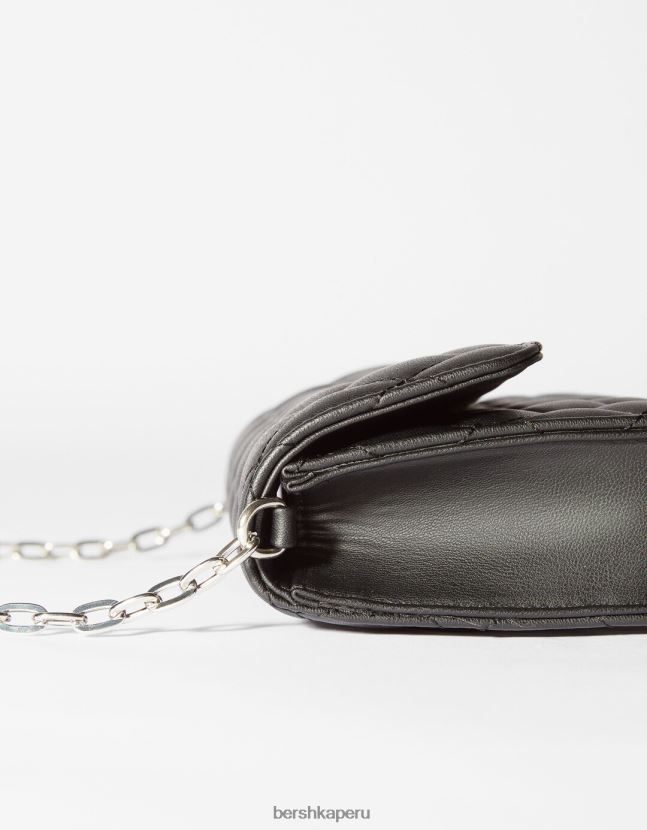 negro Bershka mujer bolso de mano acolchado con asa de cadena 806J6B2363