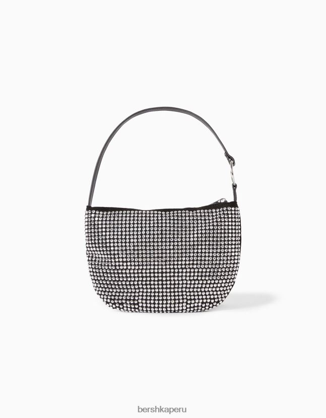 negro Bershka mujer bolso de pedrería con asa 806J6B2387