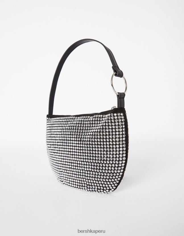 negro Bershka mujer bolso de pedrería con asa 806J6B2387