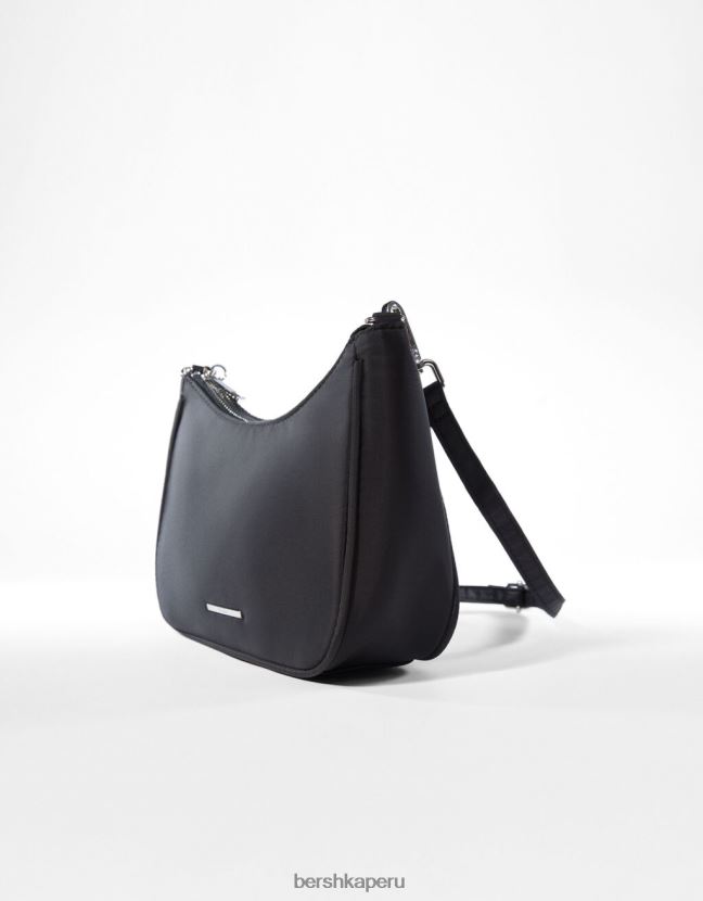 negro Bershka mujer bolso de raso con cadena 806J6B2366