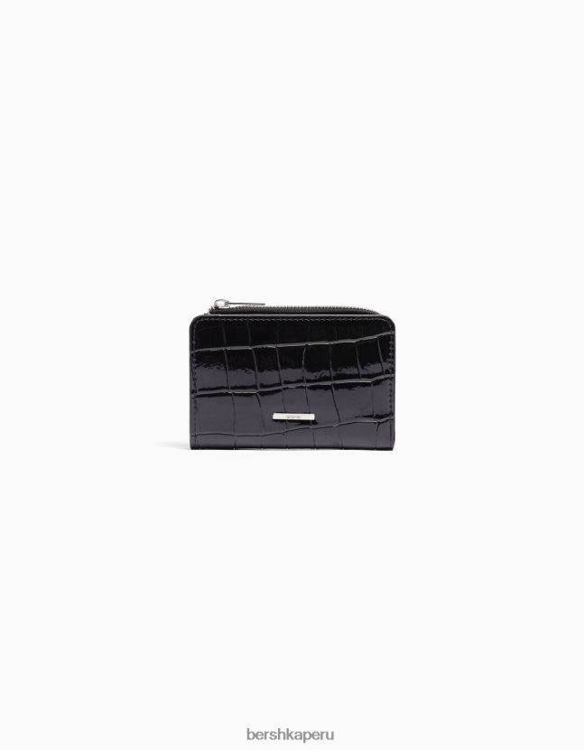 negro Bershka mujer cartera efecto charol grabado animal print 806J6B2382
