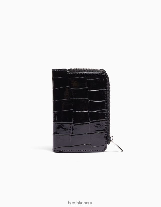 negro Bershka mujer cartera efecto charol grabado animal print 806J6B2382