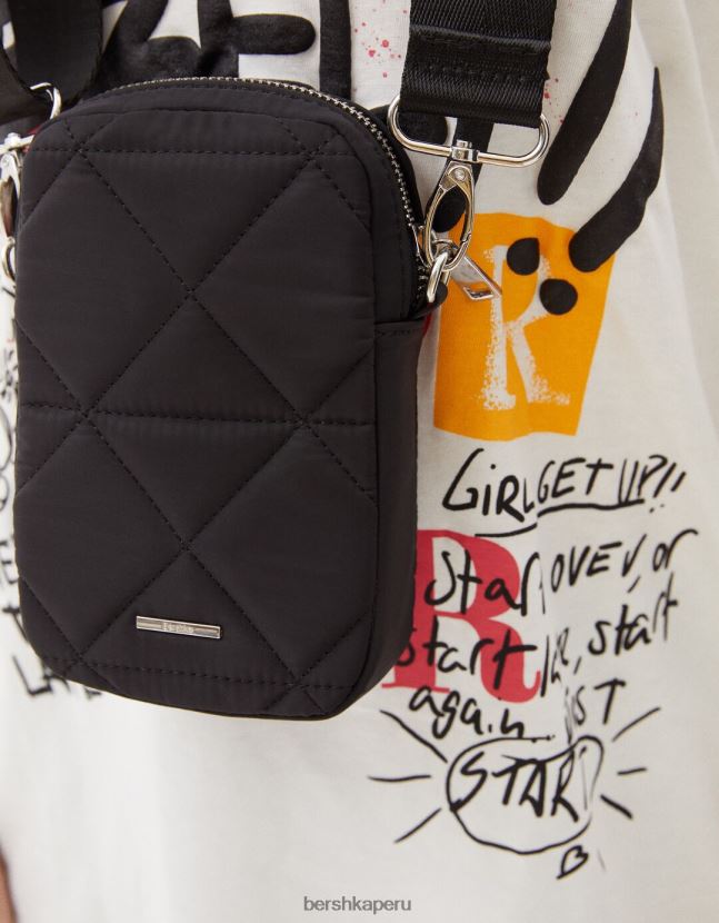 negro Bershka mujer funda para móvil acolchada 806J6B2419