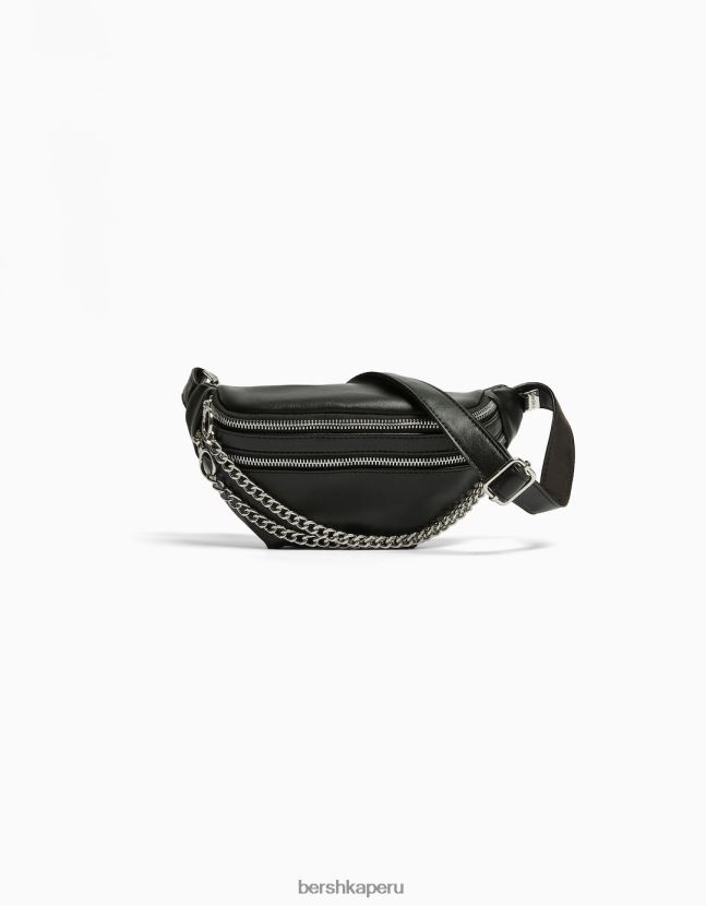 negro Bershka mujer riñonera de piel sintética 806J6B2393