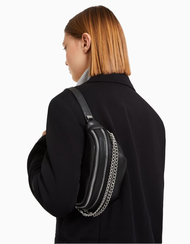 negro Bershka mujer riñonera de piel sintética 806J6B2393