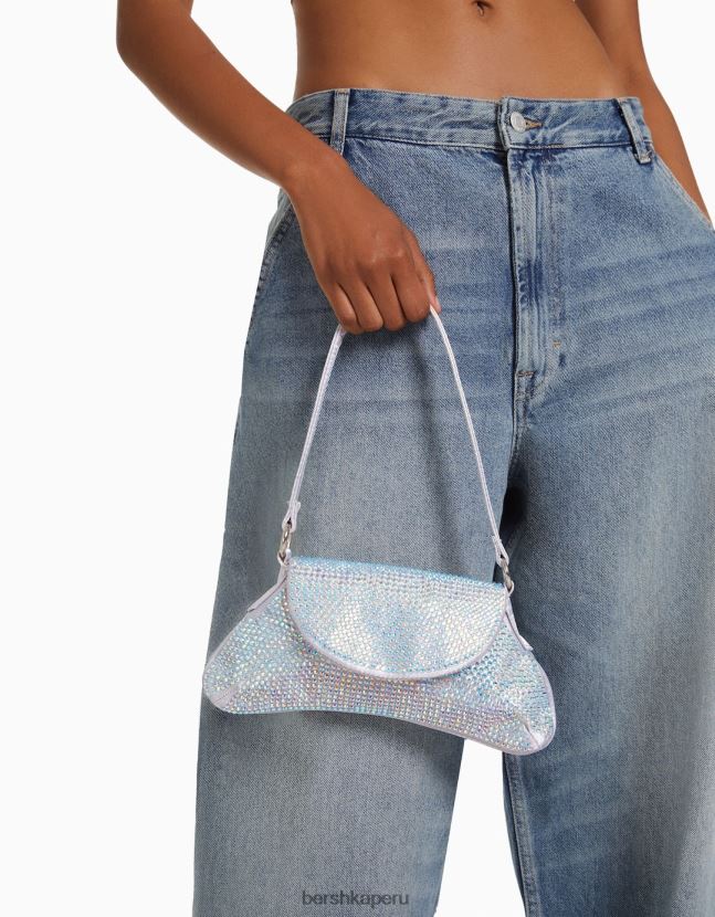 plata Bershka mujer bolso de pedrería con asa 806J6B1824