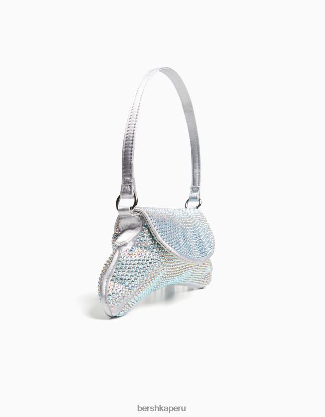 plata Bershka mujer bolso de pedrería con asa 806J6B1824