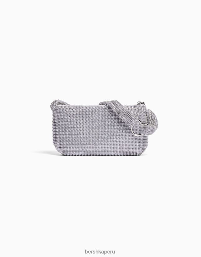 plata Bershka mujer bolso de pedrería con asa 806J6B1868