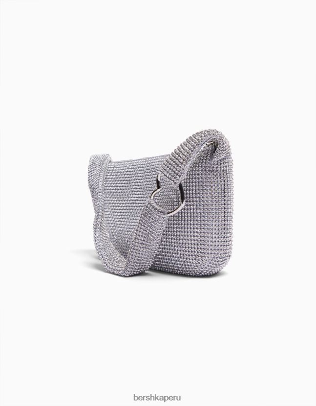 plata Bershka mujer bolso de pedrería con asa 806J6B1868