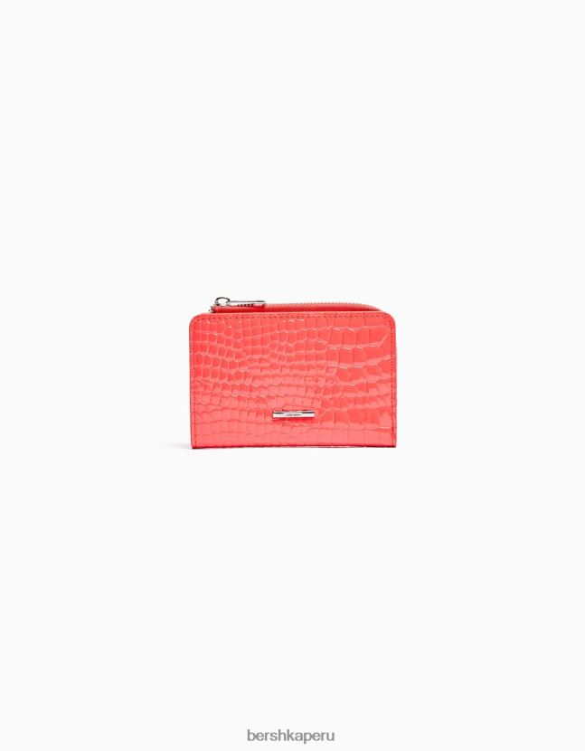 rojo Bershka mujer cartera efecto charol grabado animal print 806J6B2381