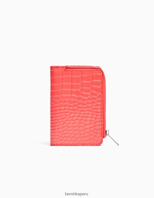 rojo Bershka mujer cartera efecto charol grabado animal print 806J6B2381