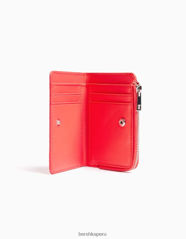 rojo Bershka mujer cartera efecto charol grabado animal print 806J6B2381