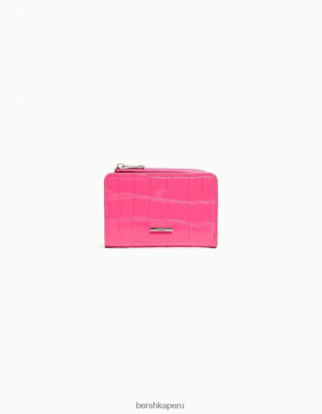 rosa Bershka mujer cartera efecto charol grabado animal print 806J6B2369