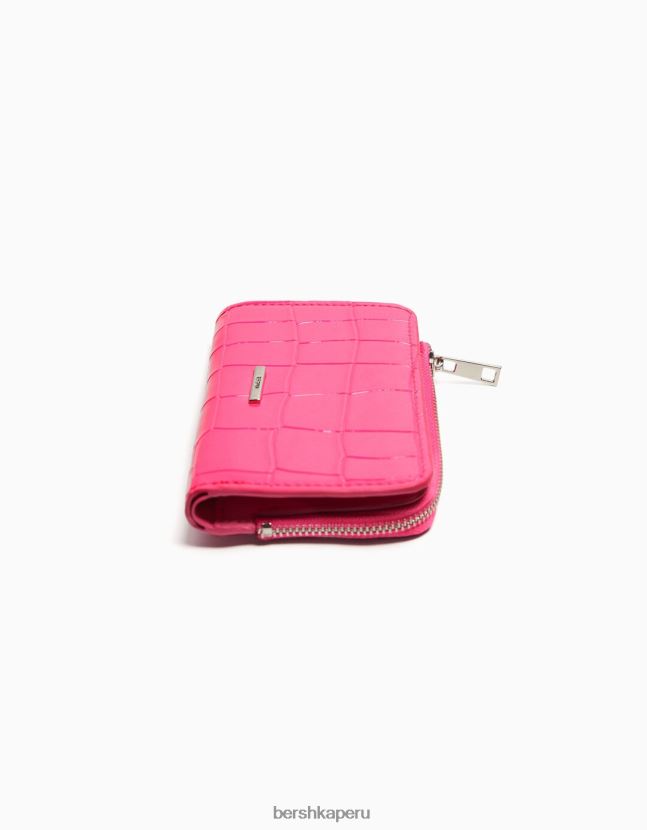 rosa Bershka mujer cartera efecto charol grabado animal print 806J6B2369