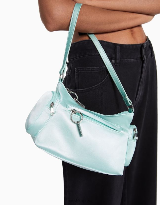 verde Bershka mujer bolsa de tela con asa y múltiples bolsillos 806J6B2353