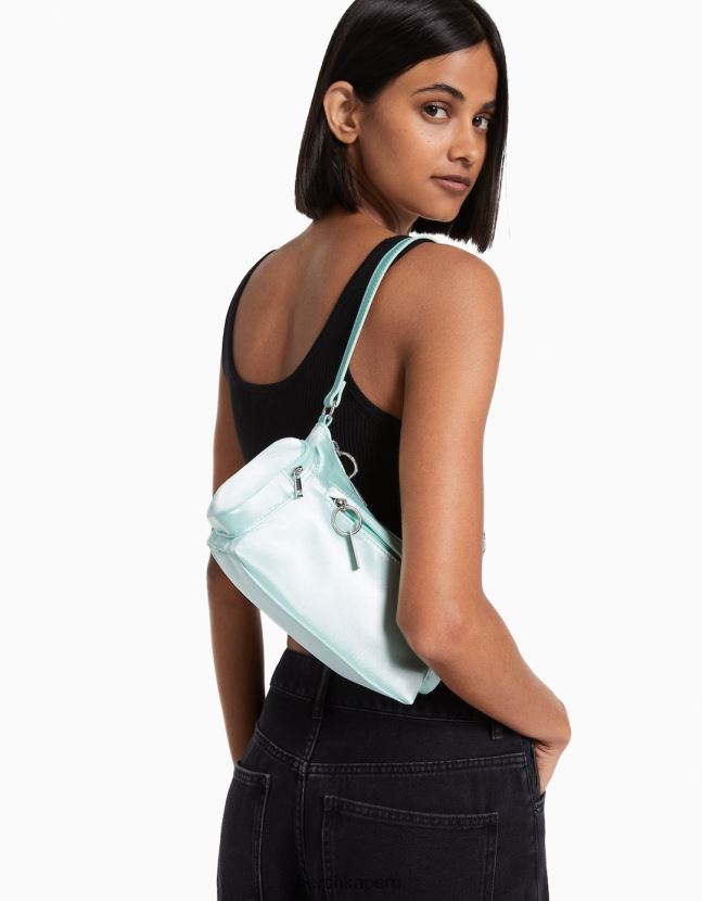 verde Bershka mujer bolsa de tela con asa y múltiples bolsillos 806J6B2353