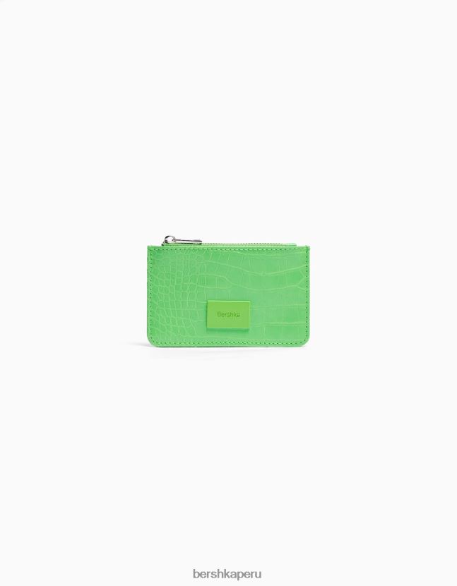 verde Bershka mujer tarjetero animal print con placa grabada 806J6B2378