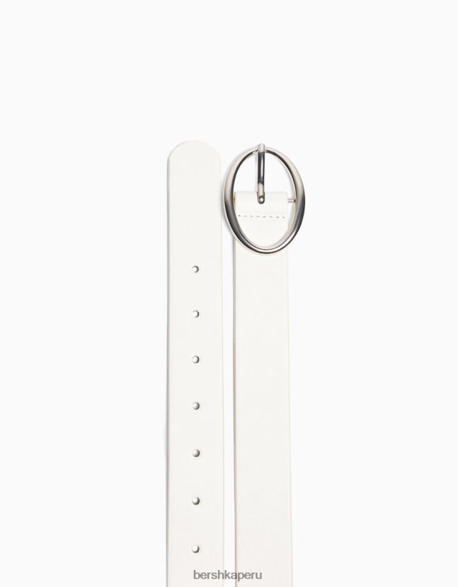 blanco Bershka mujer cinturón liso de piel sintética 806J6B2537