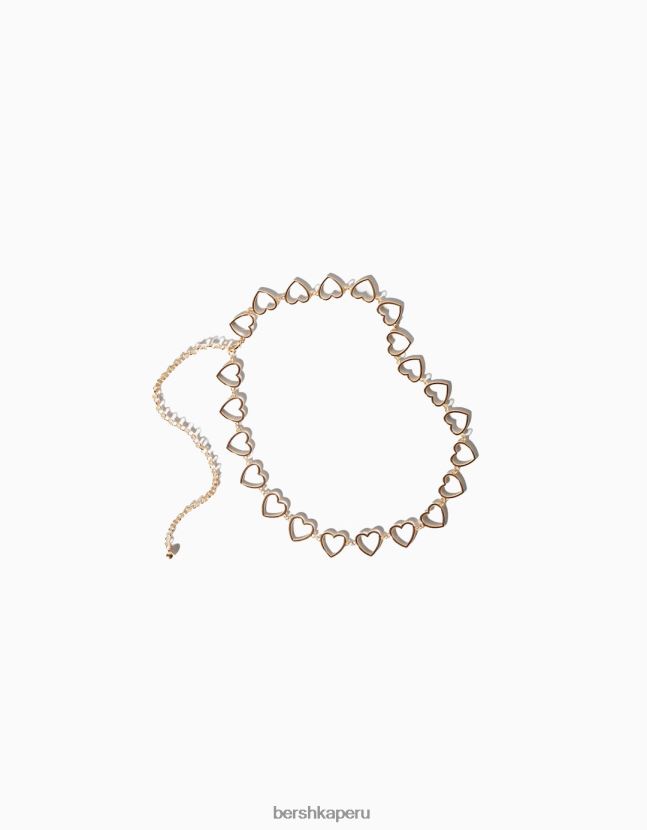 oro Bershka mujer cinturón con cadena de corazón 806J6B2544