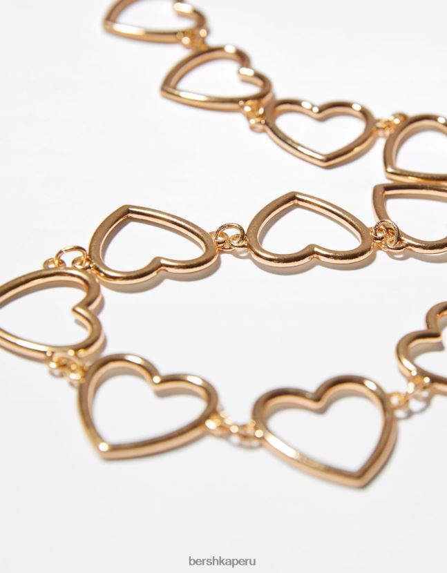oro Bershka mujer cinturón con cadena de corazón 806J6B2544