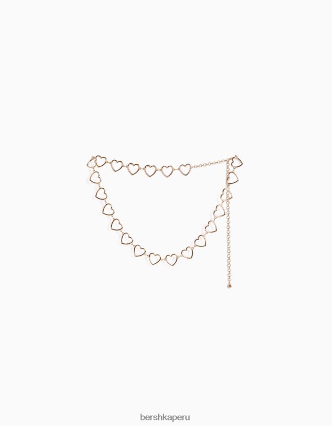 oro Bershka mujer cinturón con cadena de corazón 806J6B2544