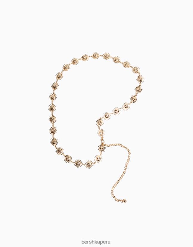 oro Bershka mujer cinturón con ribete de cadena 806J6B2554