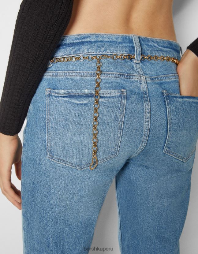 oro Bershka mujer cinturón de cadena con anillas 806J6B2543
