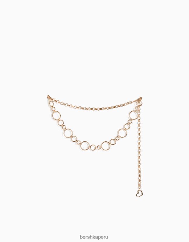 oro Bershka mujer cinturón de cadena con anillas 806J6B2543