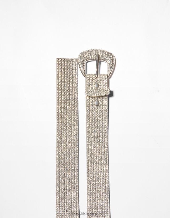 plata Bershka mujer cinturón con hebilla de pedrería 806J6B2546
