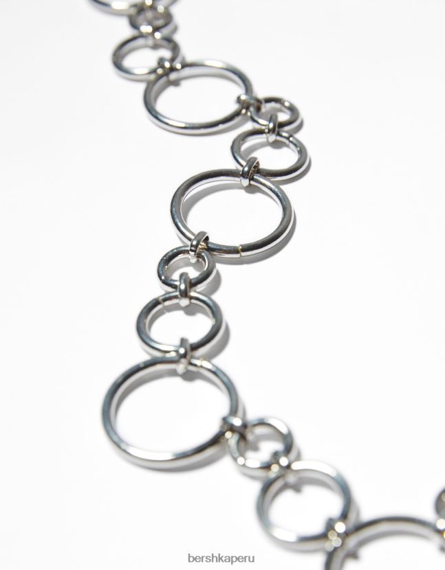 plata Bershka mujer cinturón de cadena con anillas 806J6B2545