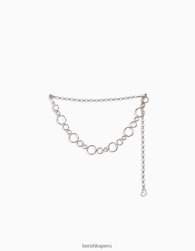 plata Bershka mujer cinturón de cadena con anillas 806J6B2545