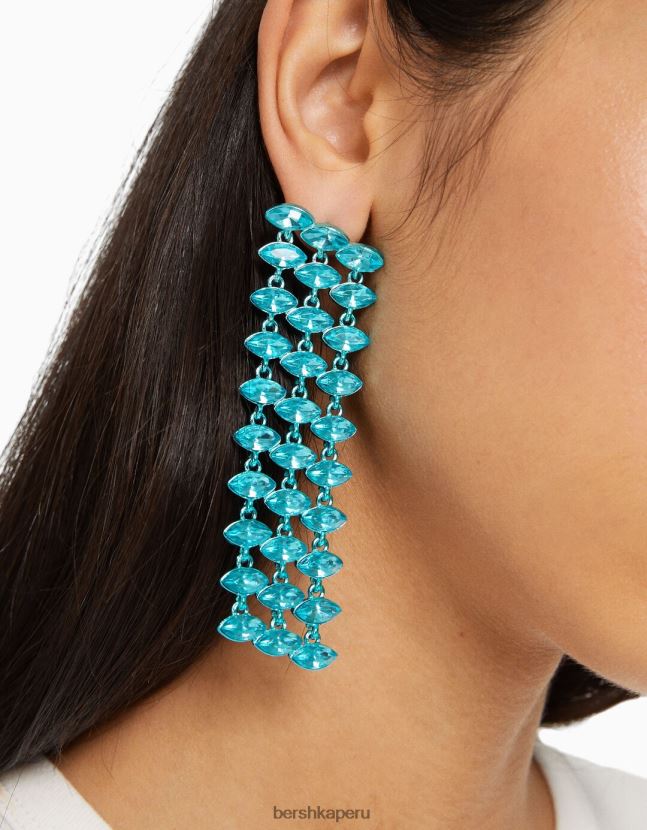 azul Bershka mujer pendientes de cascada de diamantes de imitación 806J6B1851