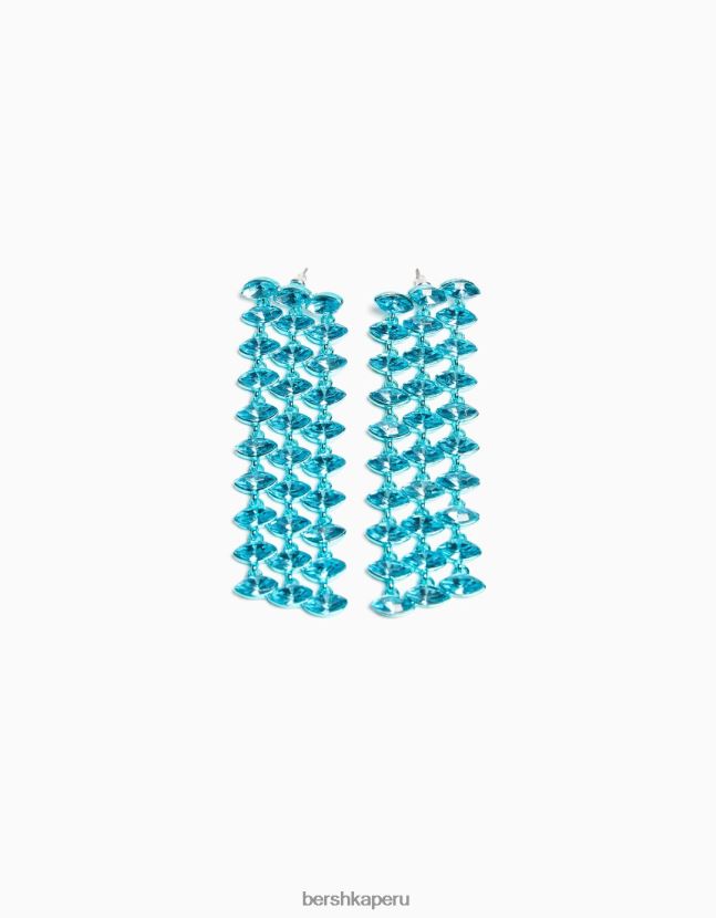 azul Bershka mujer pendientes de cascada de diamantes de imitación 806J6B1851